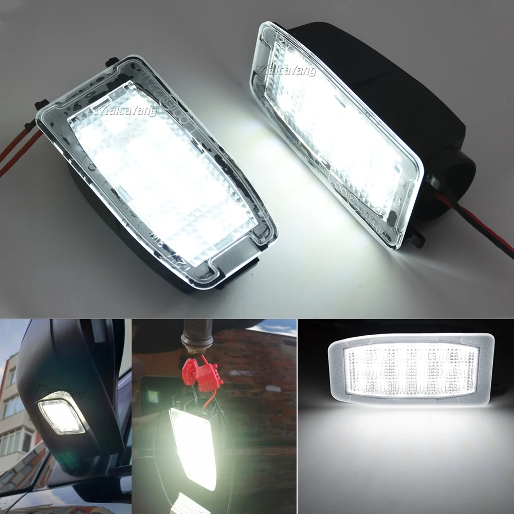 LED Under Side Mirror Puddle Lights No Error White For Land Rover Range Rover Sport LR2 LR3 LR4 L322 Discovery 3 4 Freelander 2