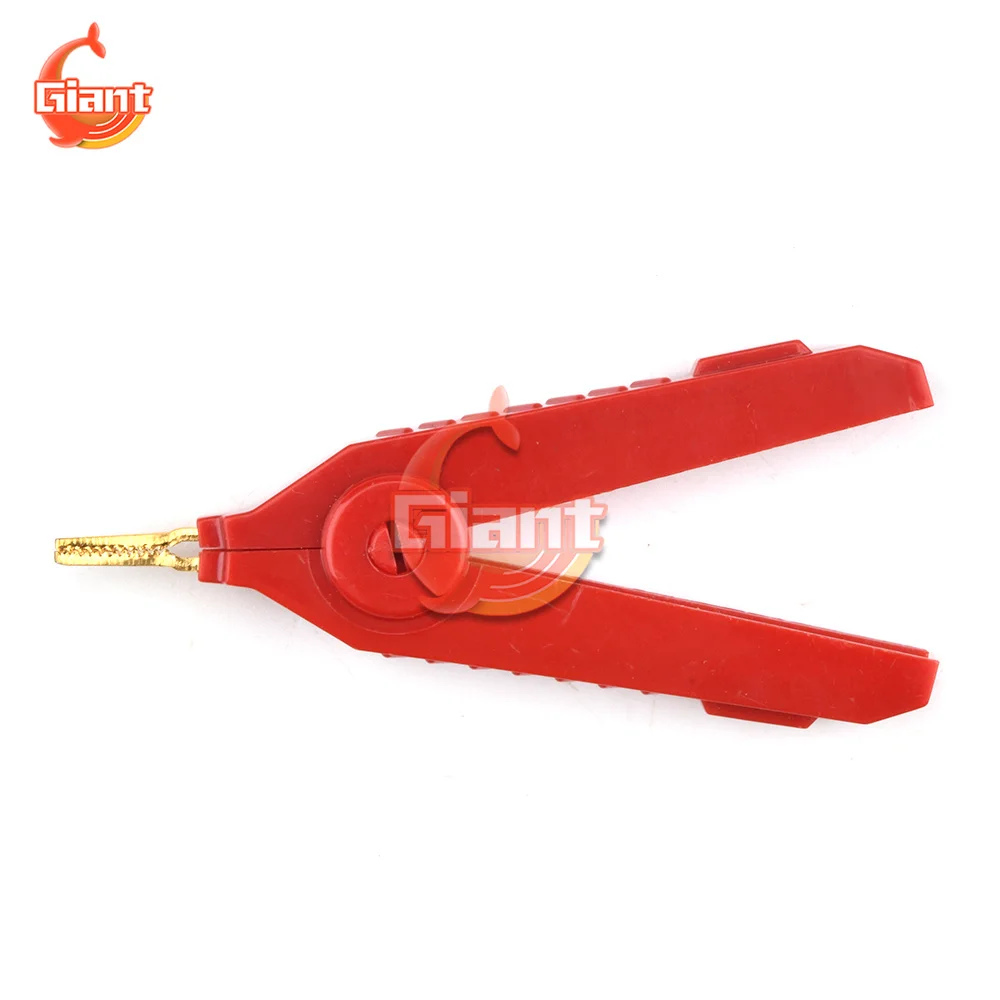 1PCS Alligator Clip 90mm Kelvin Copper Gold Plate Clip LCR Test Clip Grey Black Red For Precision Instruments Diy