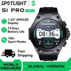 Global Version Black Shark S1 Pro Smartwatch 1.43'' AMOLED Display100+ Sport Modes 15 Days Battery Life Bluetooth Call