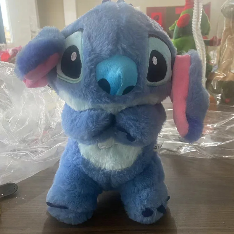 Kawaii Stitch Plush Doll Boy toy Sleeping Companion Sound Soothing Musical Cute With Air Bag and Light Doll Breathing Toys Gifts