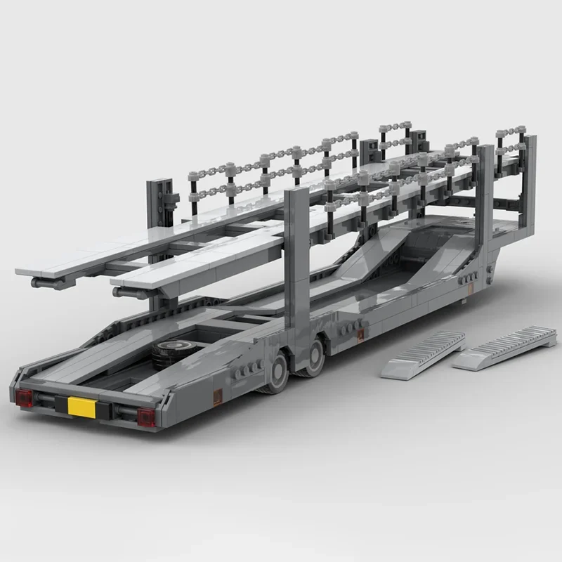 รถบรรทุกรุ่น Moc อาคารอิฐรถขนส่ง Trailer Speed Champions เทคโนโลยี Modular Blocks ของขวัญของเล่นคริสต์มาส DIYAssembly