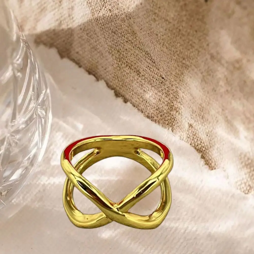 2026 Spain Simple and Premium Gold Silver Geometric Line Ring Jewelry Accessories Festival Gift