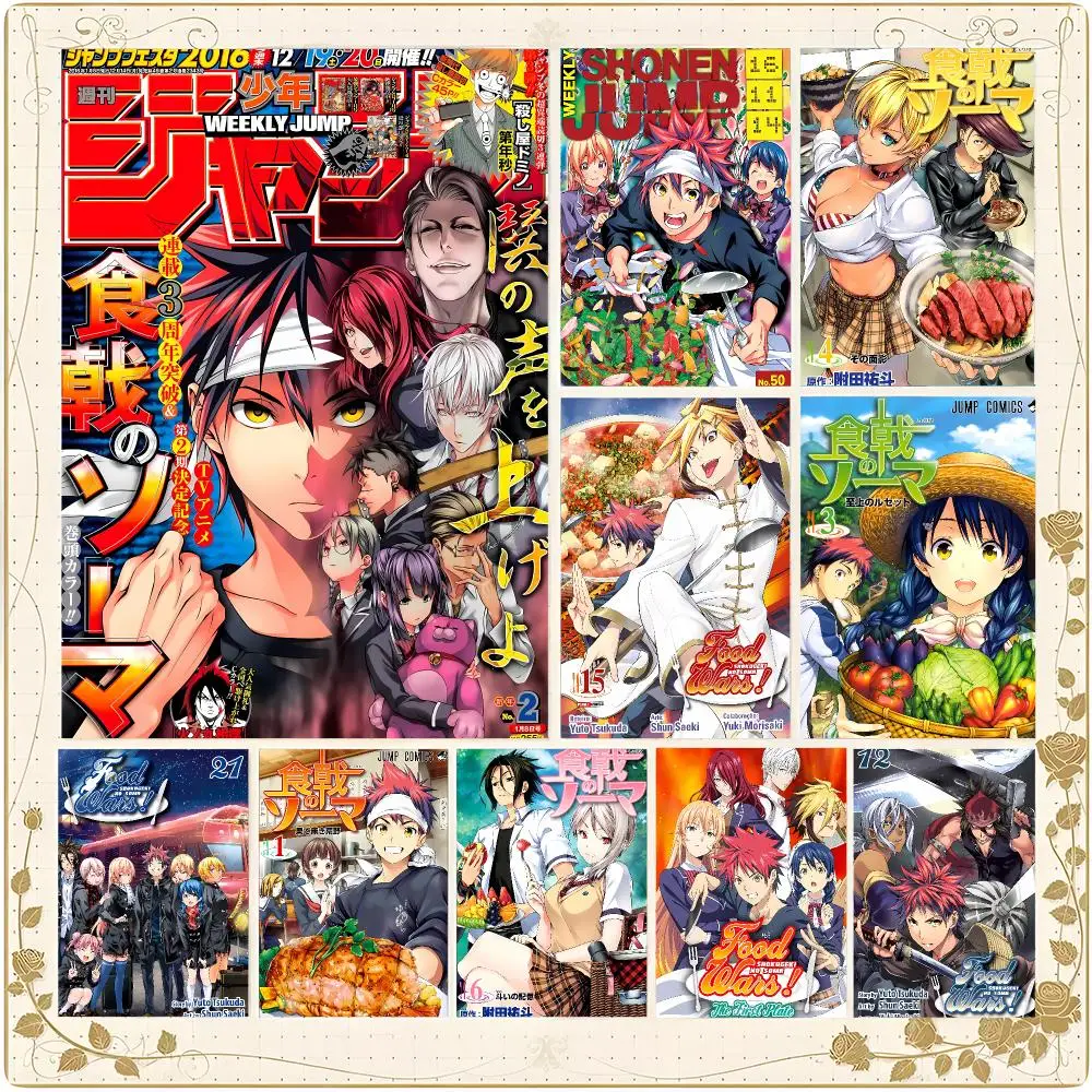 Fun Tasty Anime F-Food Wars Shokugeki No Soma Poster Framed Wall Art Painting for Living Room Interior Decor and Gift Options