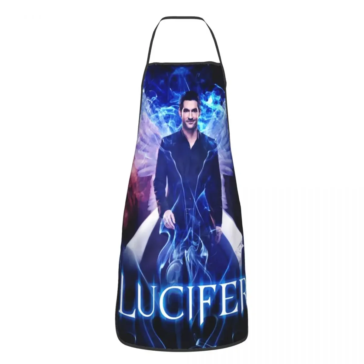 Unisex Lucifer Morningstar Devil Vs Angel Kitchen Chef Cooking Baking Apron Men Women TV Show Tablier Cuisine for Gardening