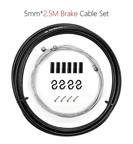 2m/2.5m Bike Brake & Shift Cable Kit 4mm/5mm Mountain Road Bike Derailleur Cable Set with Housing, Comprehensive Repair Solution