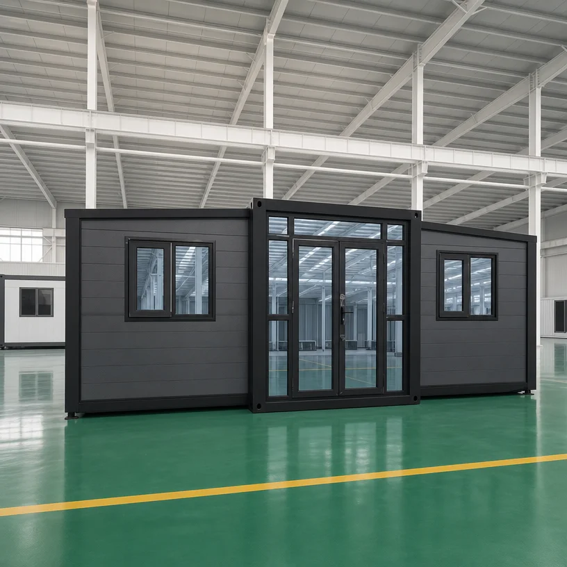 20 ft Container Home Expandable Folding Container House Pre-engineered Steel Structure Modular Mobile Living Pod House
