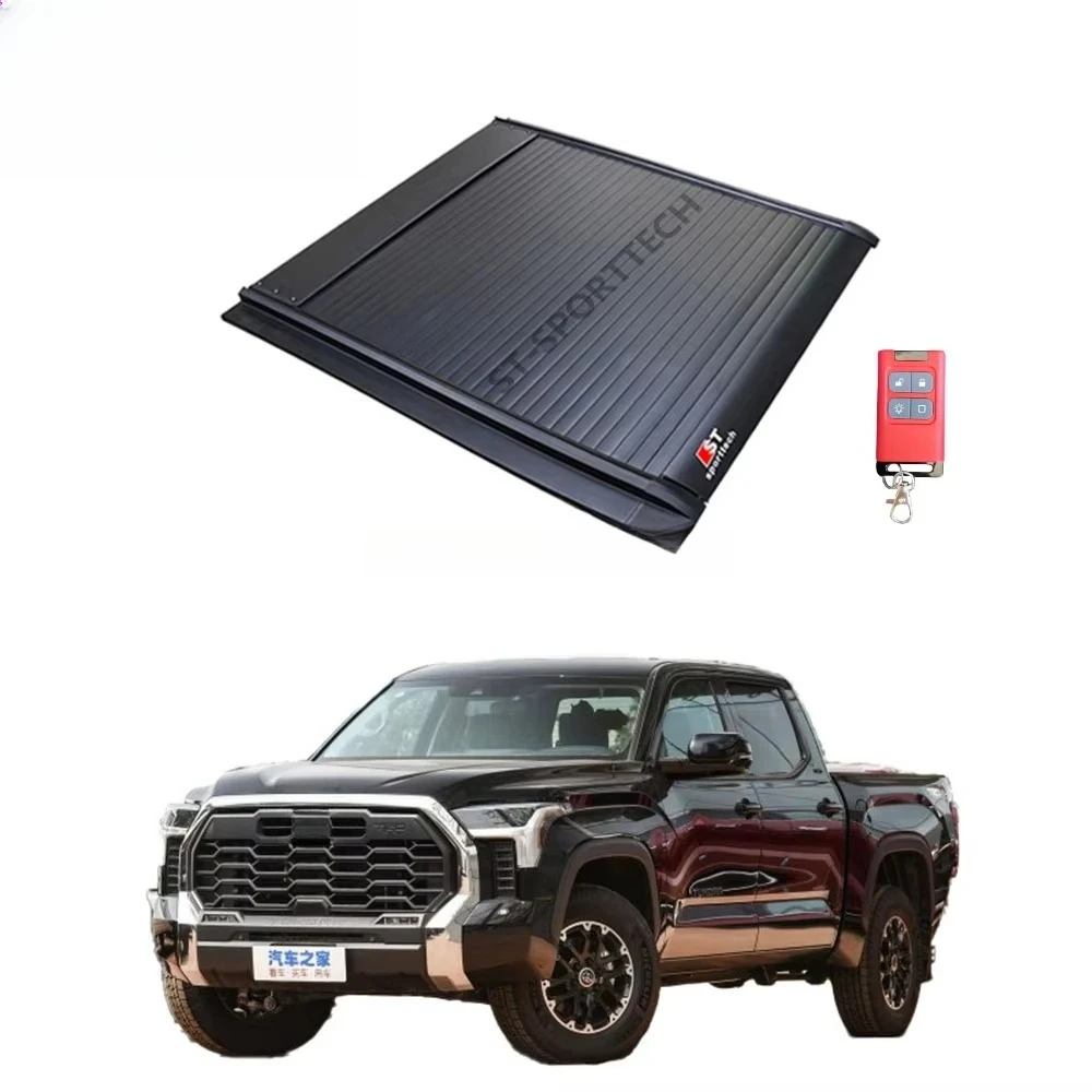 

Truck Accessories Pickup Retractable Cargo Cover Roller Shutter Aluminium Electric Tonneau Cover for tundra 2023