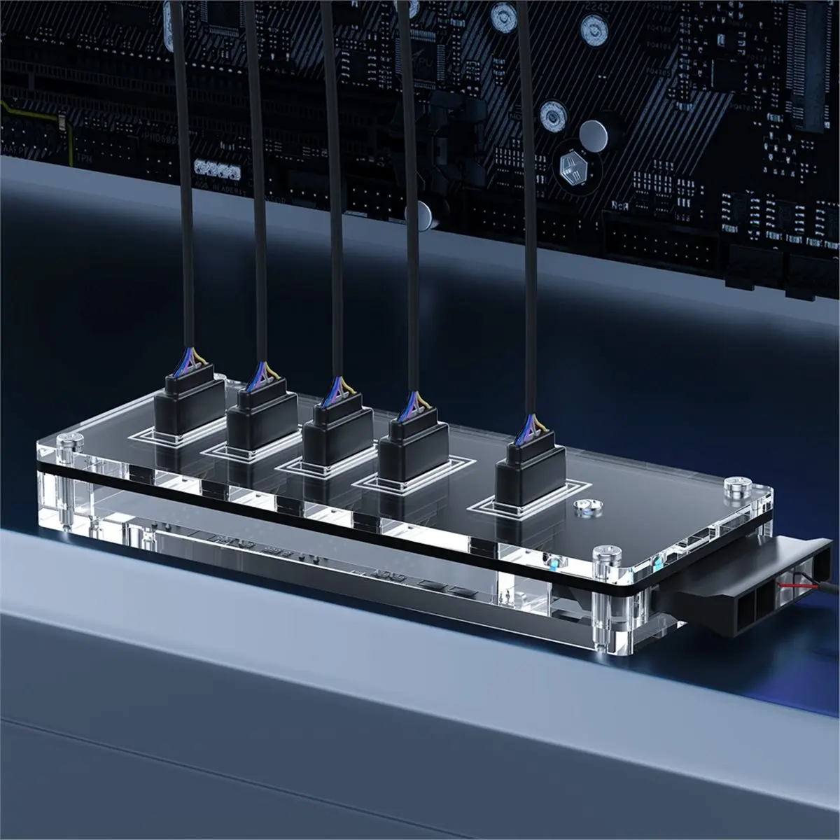 Doings 9Pin USB Header Splitter with SATAs Power Cable, Internal USB HUBs Extension USB2.0 Splitter Connectors for Motherboards