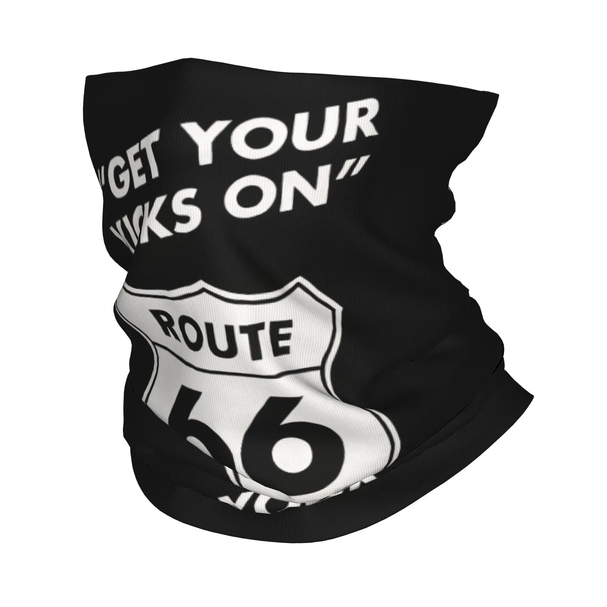 Custom Get Your Kicks On Route 66 Bandana Winter Neck Warmer Men Windproof Wrap Face Scarf for Ski USA Highways Gaiter Headband