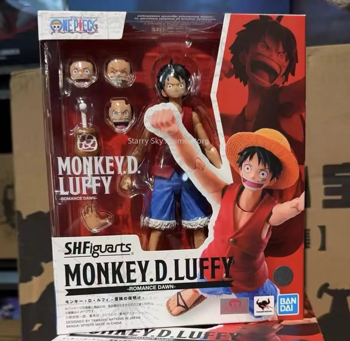 100% Original Bandai Sh Figuarts Shf One Piece Monkey D Luffy Romance Dawn Action Figures Anime Model Toys Figura Collection