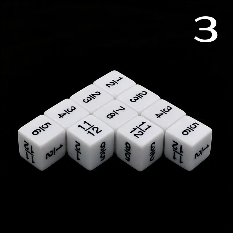 10 PCS/Set D6 Fraction Symbol Number Funny Dice Multiplication And Division Dice Education Game Accessory