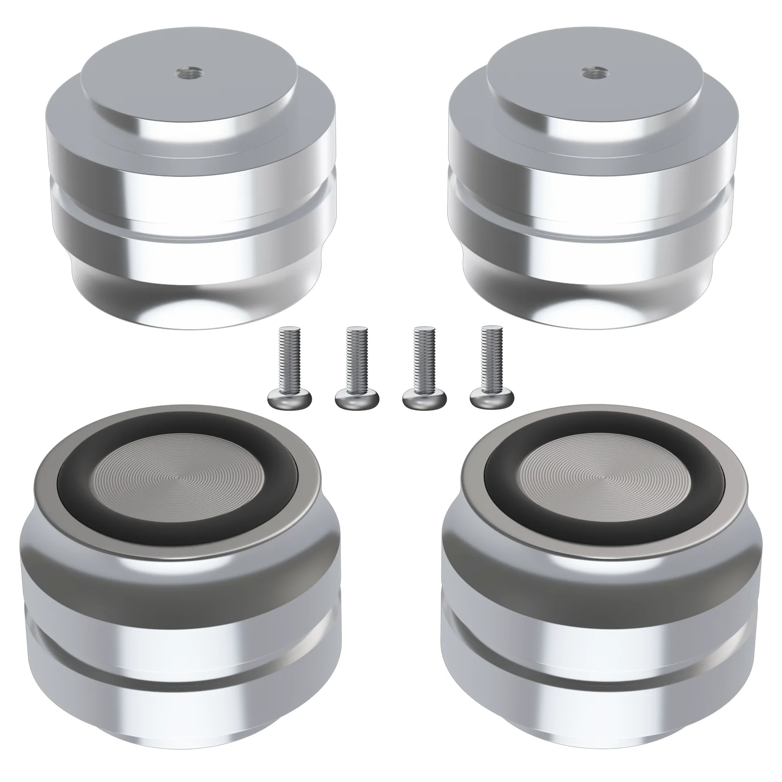 4PCS Aluminium Solid 33x22 Absorber Speaker Spikes Feet Audio Device Feet Chassis Feet with Non-Slip Mat Spikes DISCS Turntable