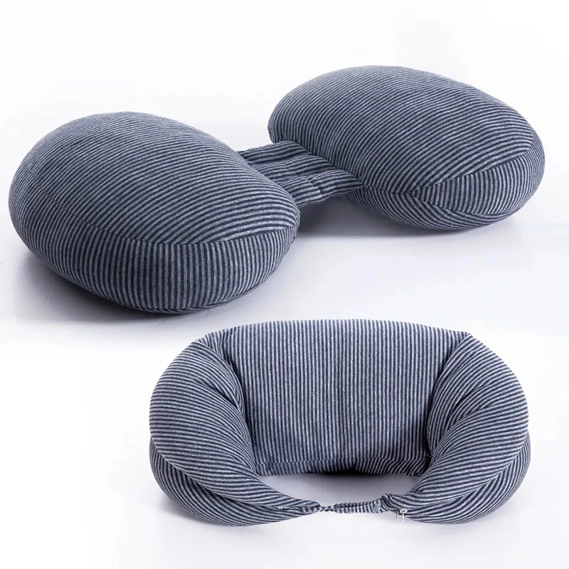 Almohada de algodón a rayas para mujer embarazada, cojín multifunción, suave, cómodo, soporte para el vientre, cintura, sueño lateral, estilo moderno