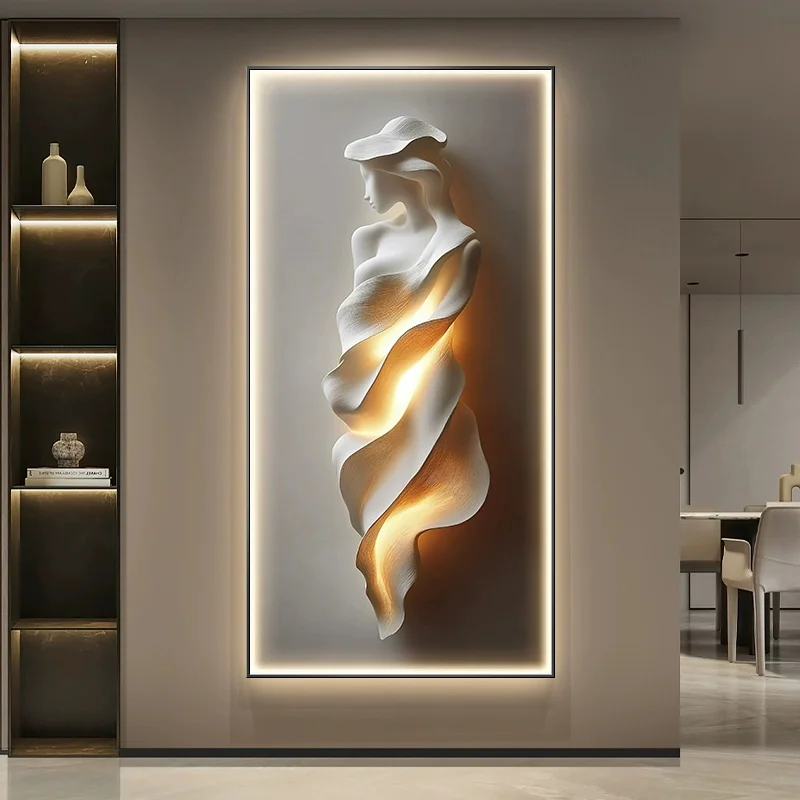 Art Figures LED Wall Lamp For Living Room Background Corridor Hotel Home Decoration Luster Hanging Painting Modern Mural Light ﻿