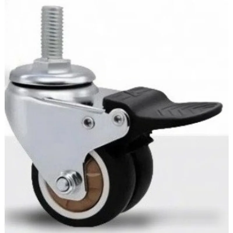 Dual‑wheel TPR Swivel Caster Wheel Silent Rubber Roller For Office Chair Household Furniture Replacement