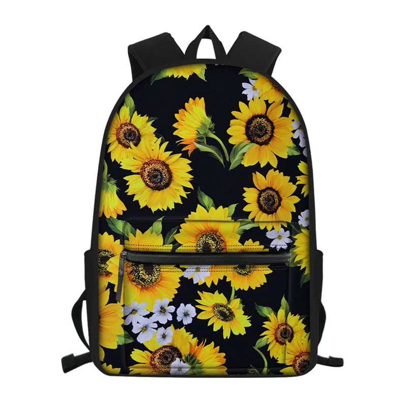 Sunflower Printing For Girls Backpacks School Bags Large Capacity Book Rucksacks Travel School Beg Mochila Escolar