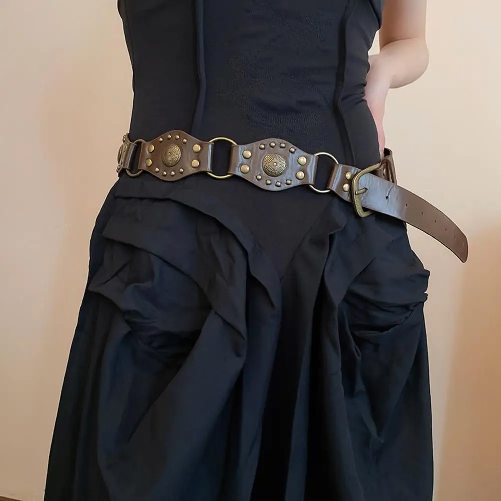 تقليد حزام جلد المرأة خمر حزام الموضة بوهيميا نمط الرجعية المرأة سبيكة الخصر حزام على شكل سلسلة لفساتين بلايز للقمصان #3