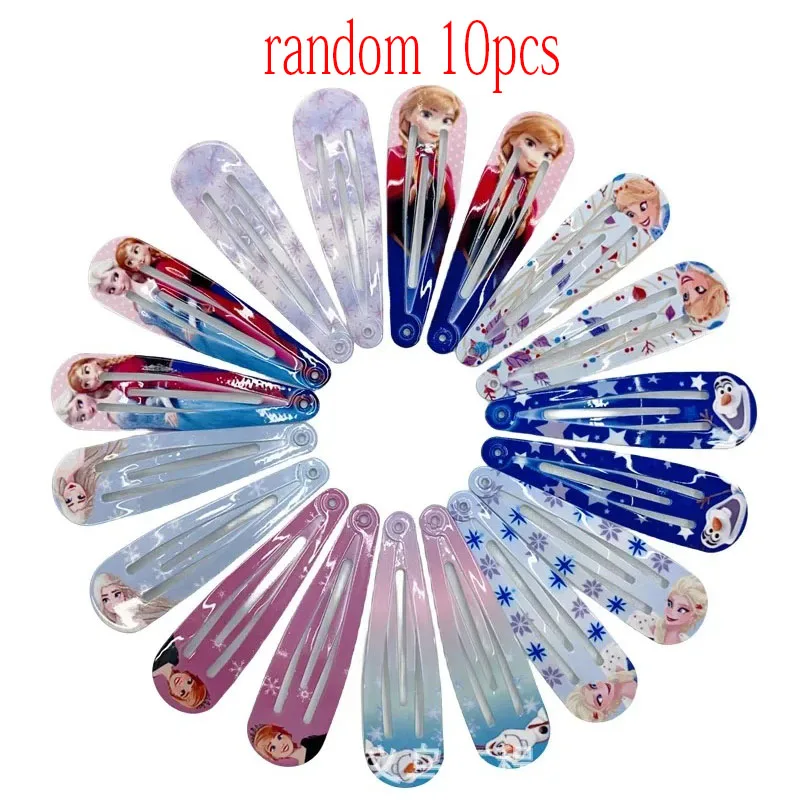 Willekeurige 5/10 stuks Frozen Elsa Haarclip Leuke Disney Haaraccessoires voor kinderen Digitaal bedrukte haarclip Minimalistische verjaardagscadeaus