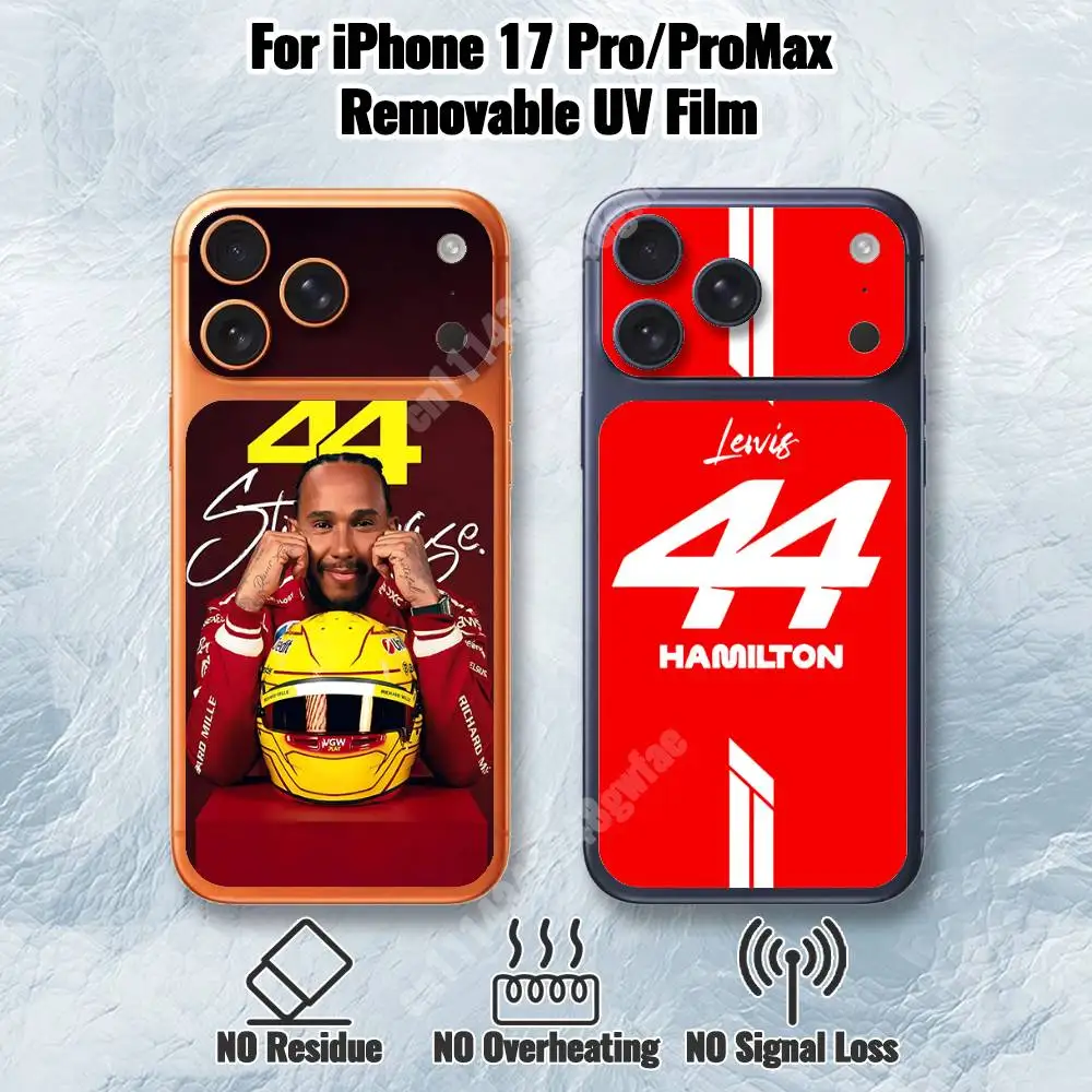 LH44 L-Lewis Hamilton-S Removable UV Film for iPhone 17 Pro 17 ProMax HD Back Sticker