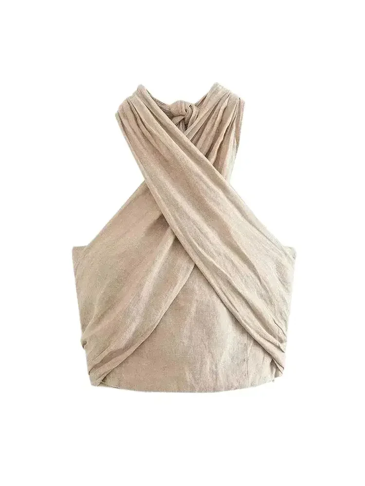 

Женские укороченные топы на бретельках с завязками в виде банта, открытая спина, боковые вещи, Fem Camis, сексуальная мода