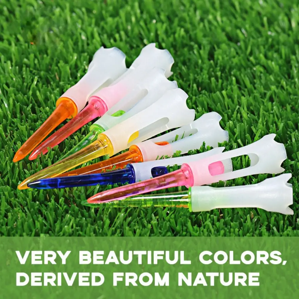 10Pcs/Lot Ball Holder Golf Tees Rubber Cushion 83MM Golf Clubs Tee Multi-colored Plastic Golf Training Tools Outdoor Sports