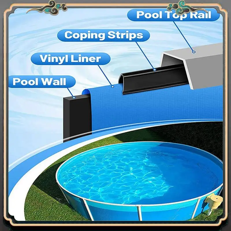 

38Pcs Coping Strips For Above Ground Pool Liners,Swimming Pools Liner Clip Replacement Spare Parts Patch Kit For 24Ft Round Pool