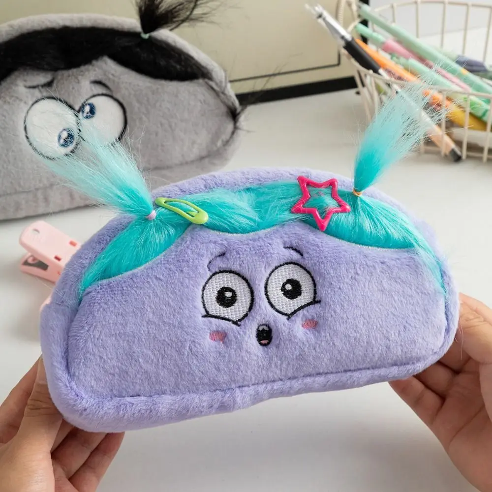 Креативная плюшевая кукла, плюшевая сумка-карандаш, мягкая прическа «сделай сам», мультяшная сумка для ручек, милый дизайн, канцелярская сумка, студенческая