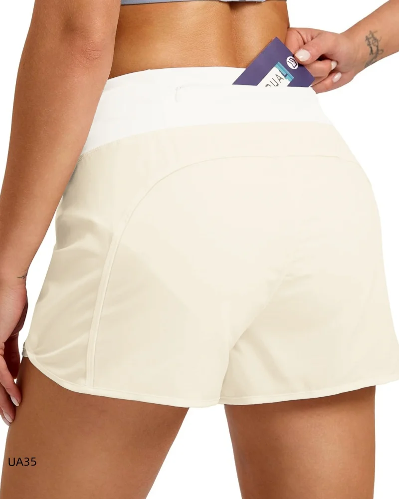 New women's high waisted yoga exercise bike shorts, fitness pocket yoga pants