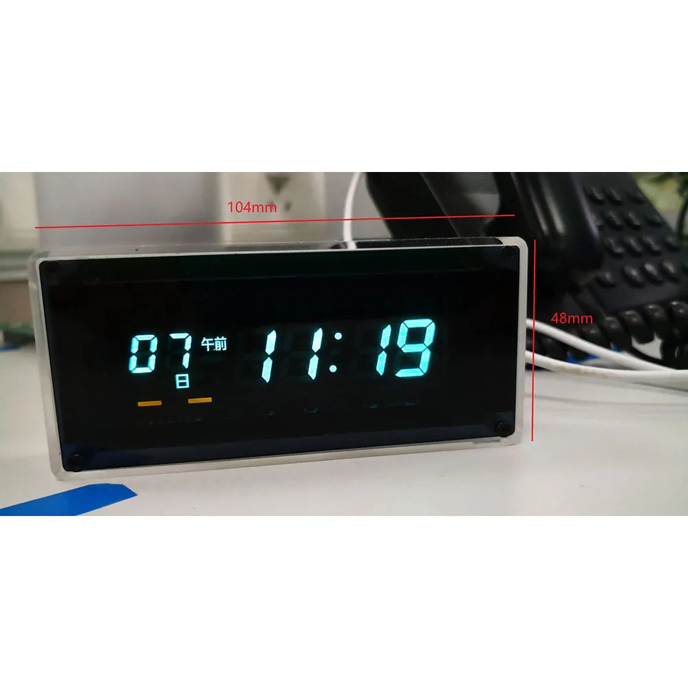 Desktop WIFI CLOCK Digital VFD Clock Electronic Time Creative Fluorescent Screen Gravity Induction TYPEC Power 12/24-hour