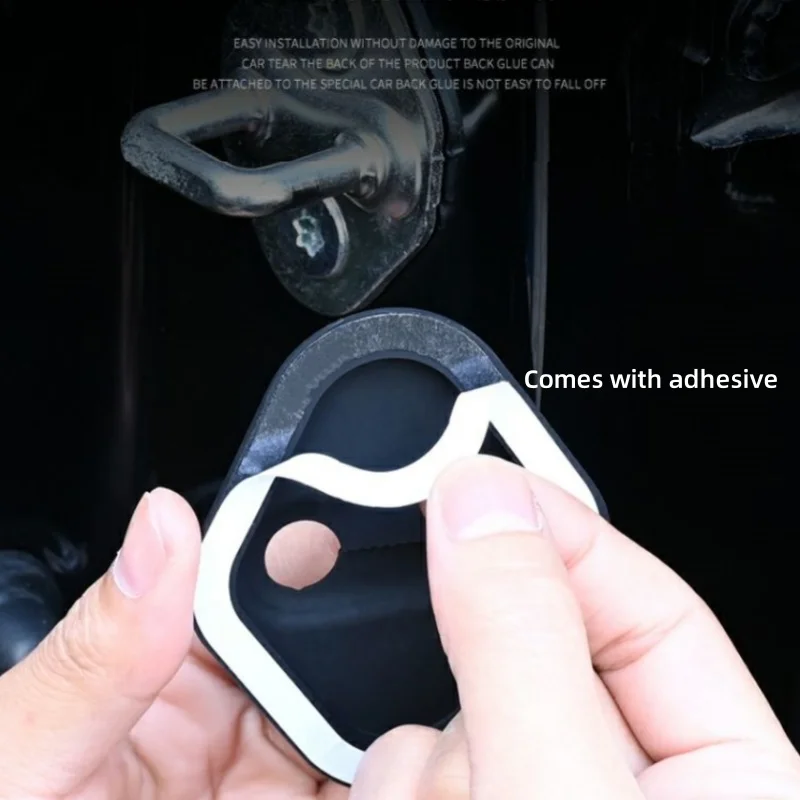 4Pcs Car Door Closing Sound Deadener Damper Antirust Shock Absorbing Protective Covers Reduce Closing Noise Auto Exterior Decora 5
