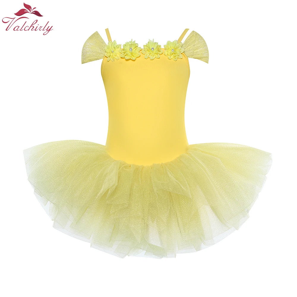 Nieuwe Kids Bloem Ballet Party Dance Wear Meisjes Ballerina Kant Danskostuum voor Peuter Kinderen