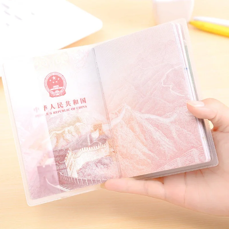 1-3PCS Passport Protective Cover Transparent Frosted, PVC Material Waterproof Document Case