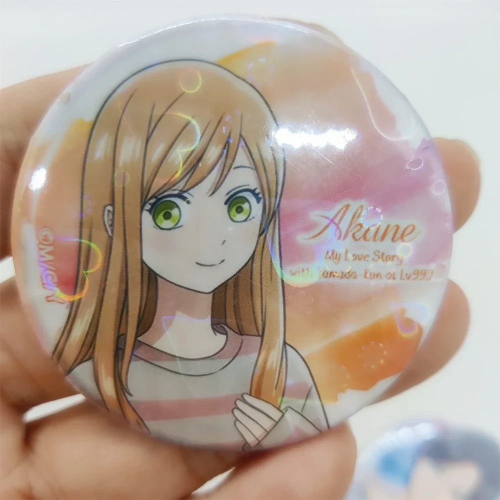 Anime Yamada-kun At Lv999 Fancy Laser 58mm Brooch Figure Backpack Decoration Cosplay Collections