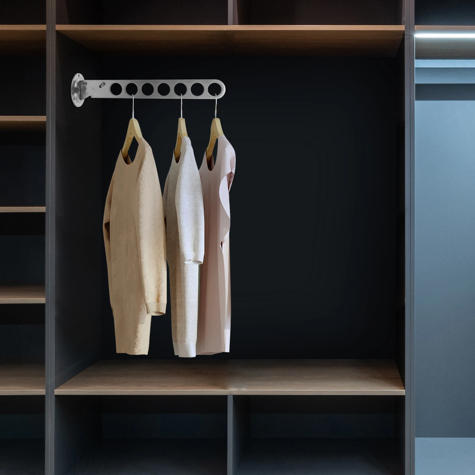 

Drying Wall-mounted Clothes Rack Hangers Silver Stainless Steel Laundry Hanging