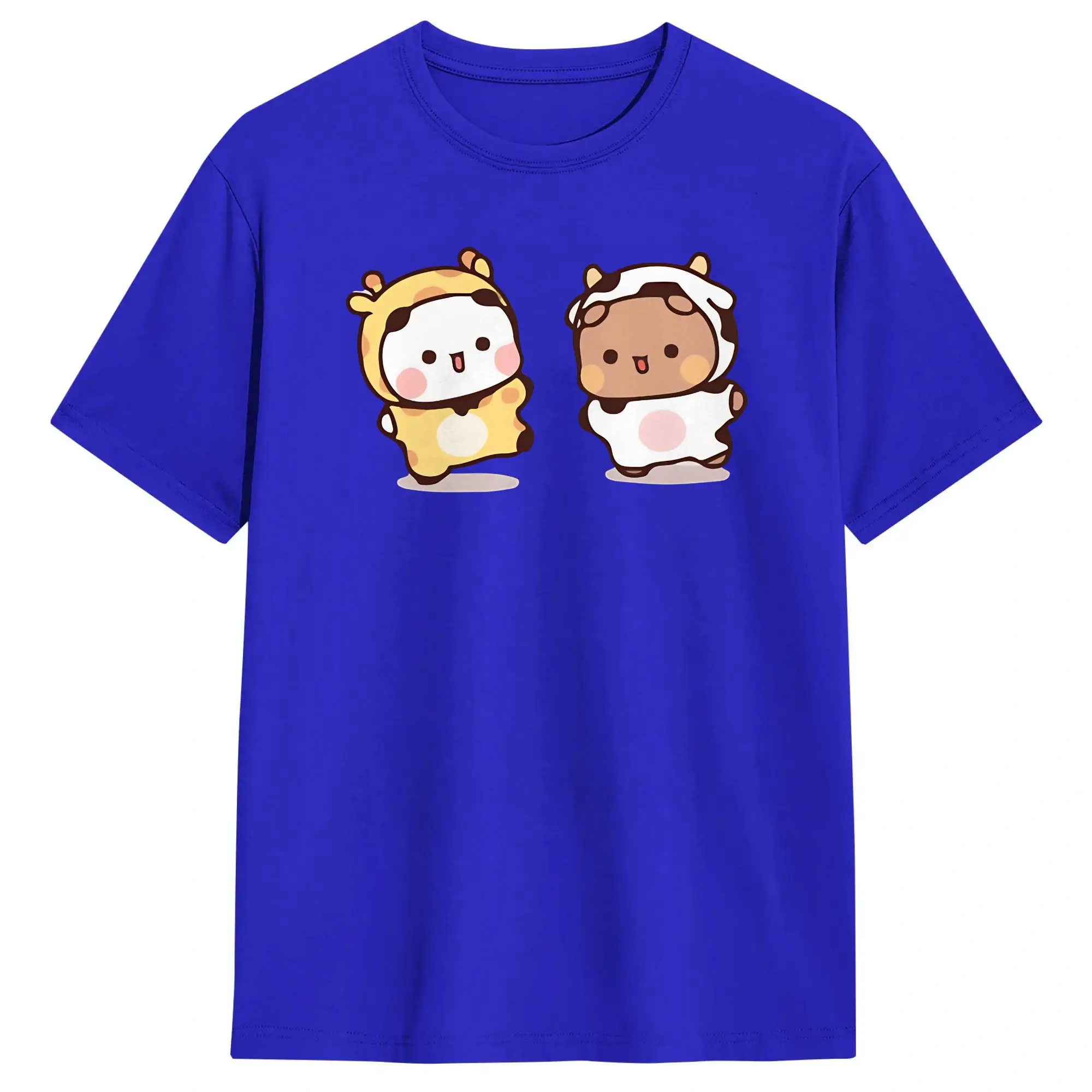 Bear and Panda Bubu Dudu Balloon T Shirts Men's Cotton Vintage T-Shirt Round Collar Tees Short Sleeve Clothes Birthday Gift