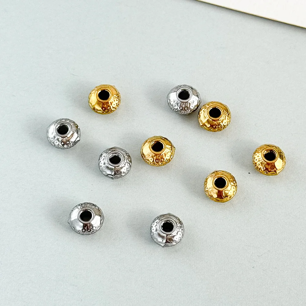 تصميم ودي 6*6 مللي متر 100 قطعة إكسسوارات مجوهرات/ث/فواصل من الفولاذ المقاوم للصدأ/شكل عجلة/يدوية الصنع/خرز ذاتي الصنع للقلادة # 195390 #3