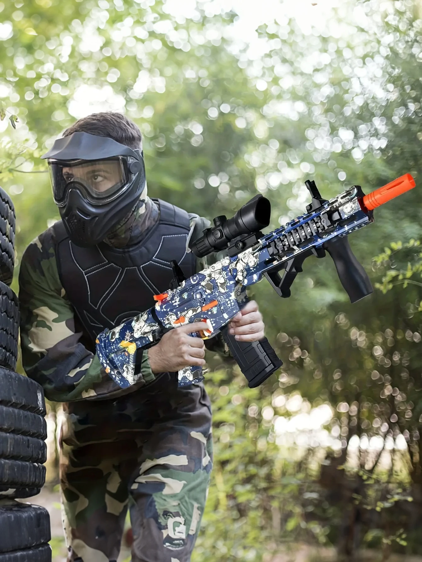 M416 toy gun gel ball blaster outdoor game suitable for Christmas and Halloween gifts does not contain bullets