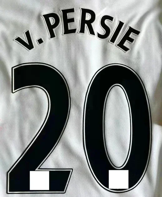 Velvet material Retro 2012 2013 #20 V.PERSIE black Name and number Hot stamping Patch Badges