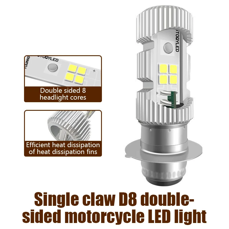 PA15D 1 LED Motorcycle Headlight Bulbs PA15D H6 LED Moto Headlamp High Brightness Single Claw Spotlight Front Headlight