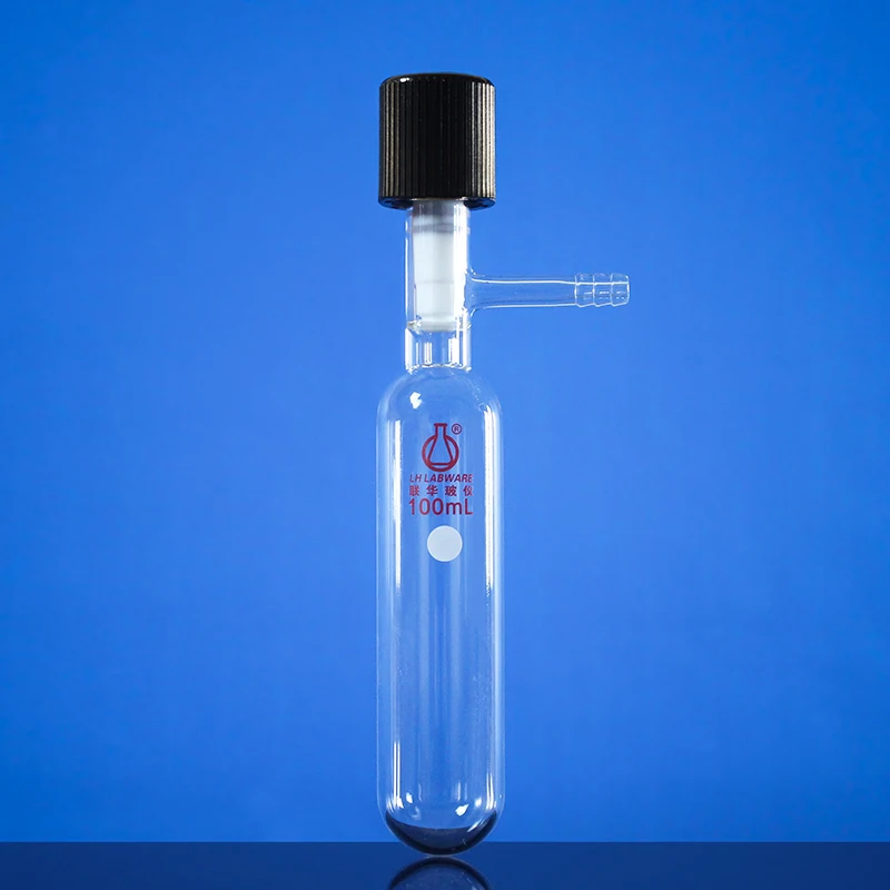 

LH LABWARE Cylindrical solvent storage bottle, SCHLENK reaction tube with Vacuum PTFE valve, Borosilicate glass, LH-20