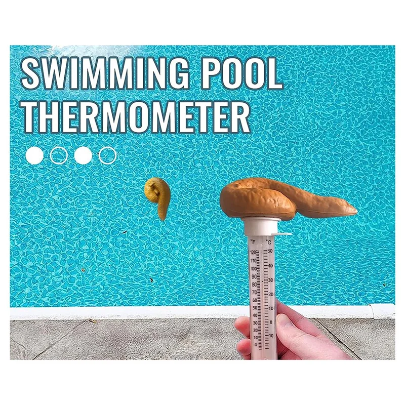 Poop Summer Swimming Pool Thermometer ,Funny Pool Thermometer Floating Poop Prank Pool and Hot Tub Thermometer