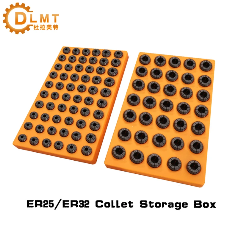 DLMT CNC Machining Center ER Collet Storage Box 60 Hole ER25 and 35 Hole ER32 Chuck Finishing Rack Special Hard Plastic Box