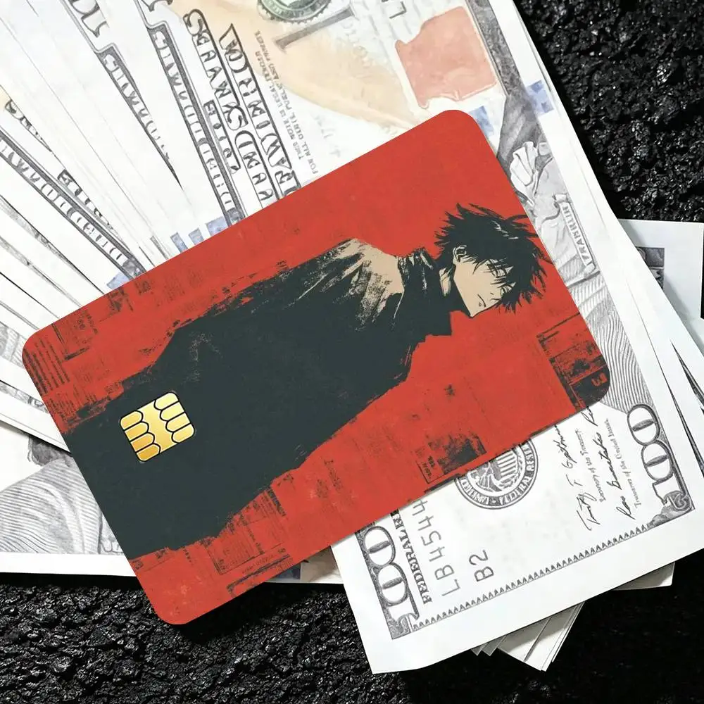 Cartoon Fushiguro Megumi Credit Card HD Stickers Premium matte film effectively prevents fingerprints and daily abrasion.