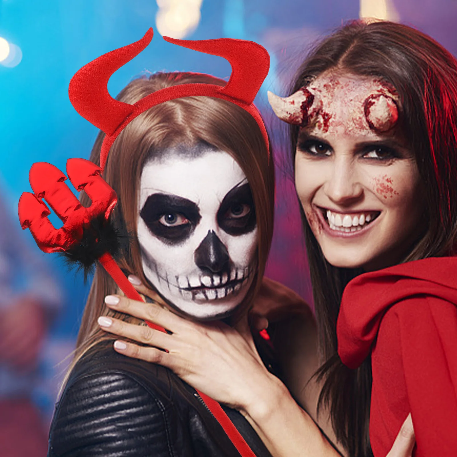 

1 комплект, повязка на голову с рогом дьявола, тканевый прочный реквизит для фотосессии, повязка на голову с рогом для женщин, аксессуары для косплея на Хэллоуин