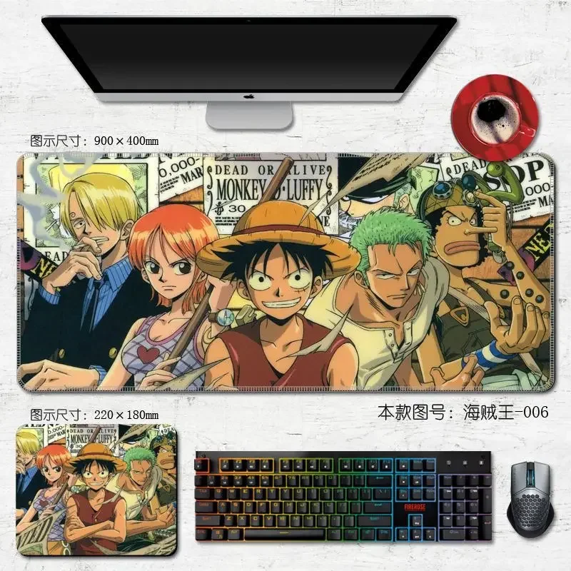 

Mouse Pad Luffy Zoro Gamer Large Cute Wrist Mousepad Keyboard Computer Personality Anime Carpet Rubber XL Laptop Office Desk Mat