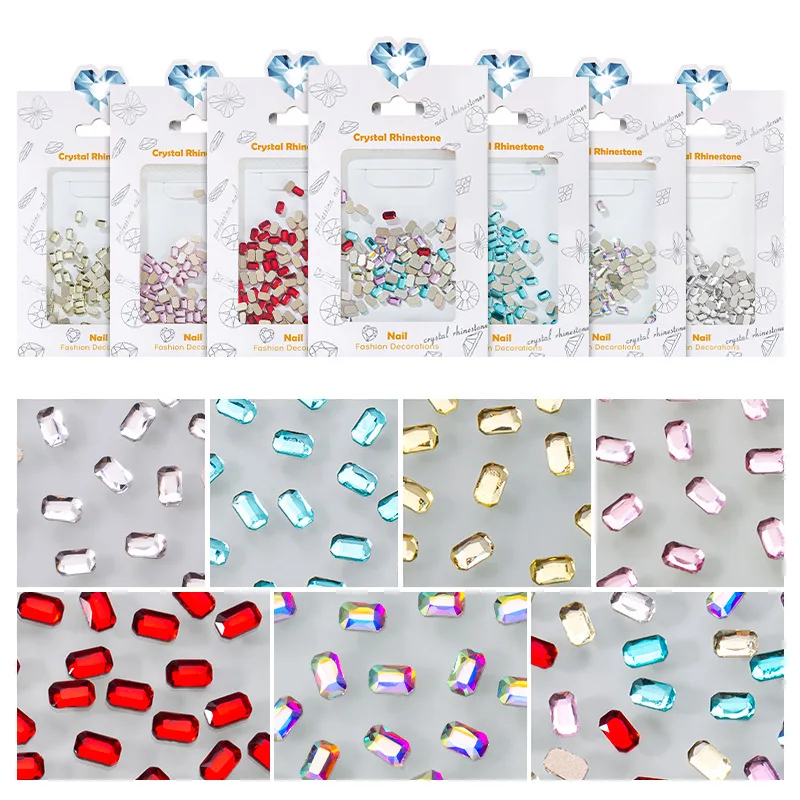 100pcs Octagonal Flat-bottomed Rhinestone Decorations for Nail Art DIY, Irregular shaped Nail Diamonds