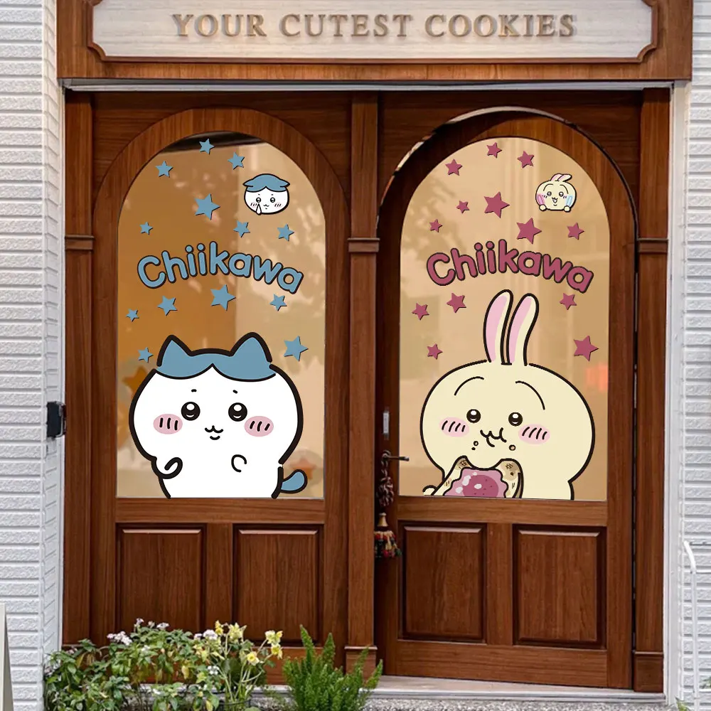 

Cartoon Chiikawa Chiikawa shop decoration without adhesive stickers window grilles