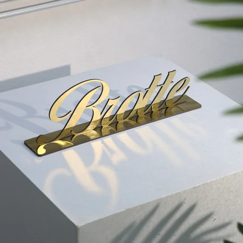 Table card standing card customization, brand logo metal three-dimensional characters enterprise desktop display billboard, desk