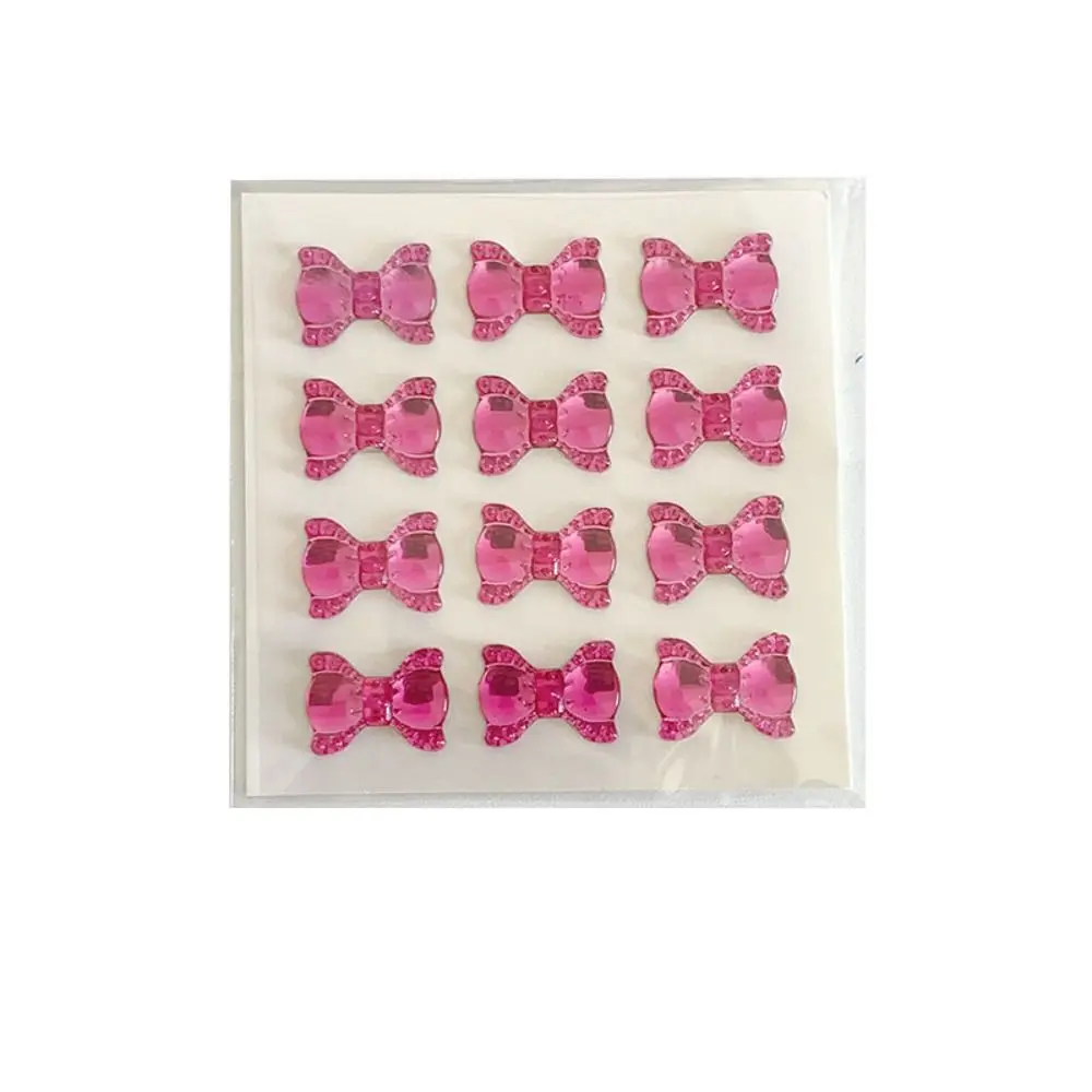 Simple Cute Bow Drill Stickers Creative Delicate Decorative Sticker 3D Stereoscopic Cartoon Ledger Decoration Materials Student