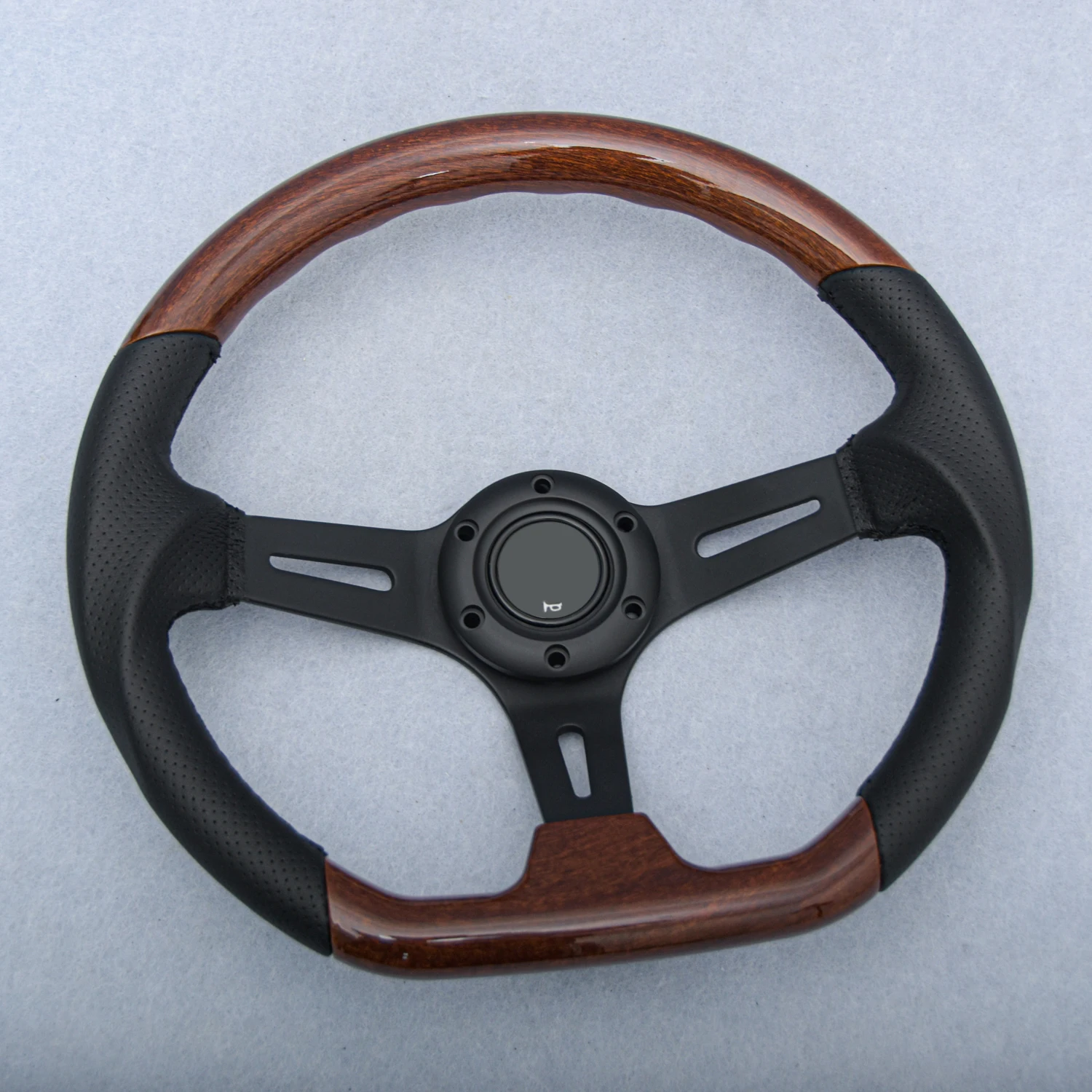 Volante estilo madera en forma de D, volante deportivo clásico Retro Vintage de 14 pulgadas
